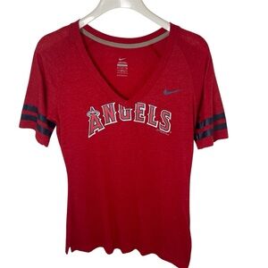 Angels Baseball Nike Red Graphic‎ V-Neck T-shirt, S